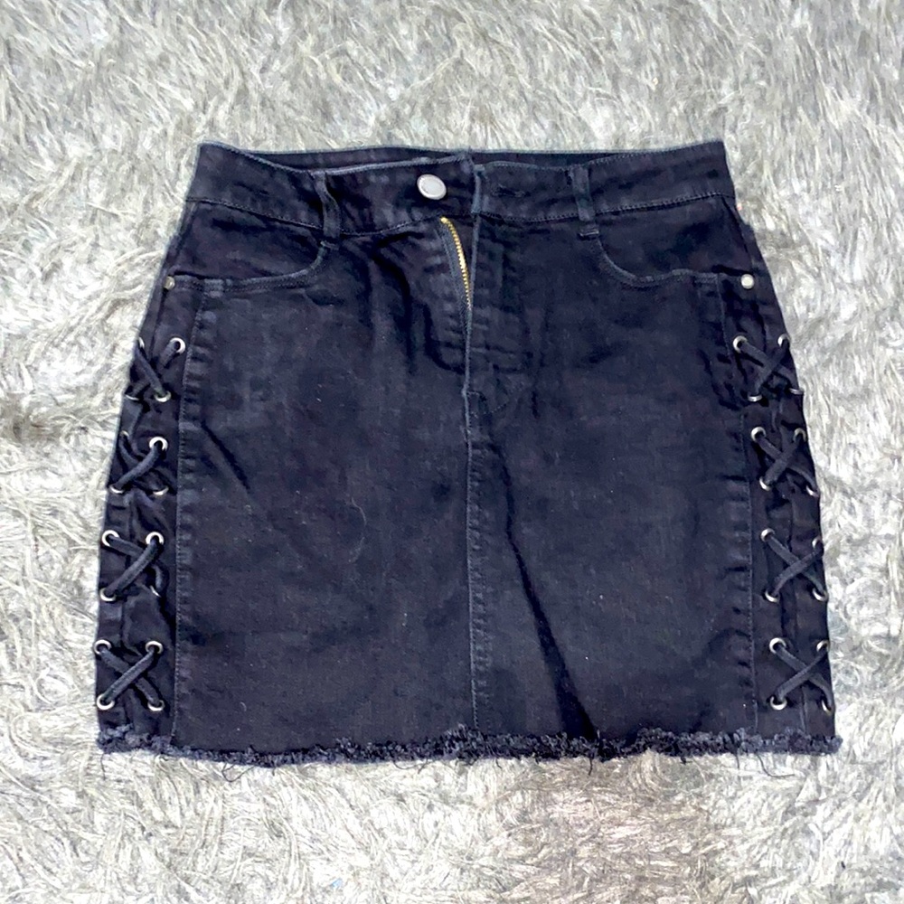 Black Denim Skirt